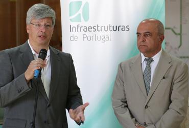 Imagem da intervenção de Miguel Cruz, Presidente da IP, na inauguração da Exposição na Estação ferroviária do Rossio sobre a preservação do lince-ibérico