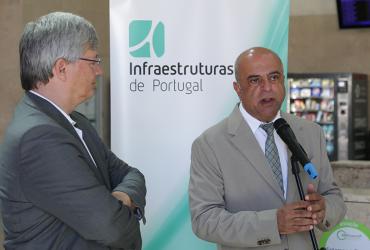 Imagem da intervenção do Presidente da Cimbal na inauguração da Exposição na Estação ferroviária do Rossio sobre a preservação do lince-ibérico
